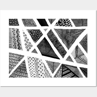 Geometric doodles - black and white Posters and Art